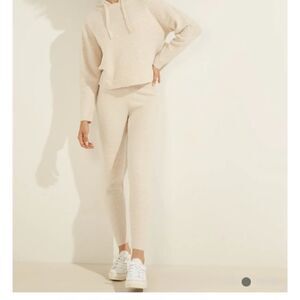 Joggers Guess Wool Sweater Pants Reeda Lurex Boucle Oatmeal LARGE NEW‎